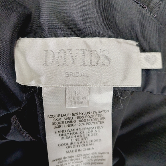 David’s Bridal Grey Dress with High Slit Open Back Dress P6137 - Picture 7 of 10